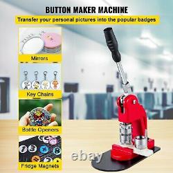 Badge Button Maker Press Punch Manual Machine 2.28'' 58 mm with 1000 Parts