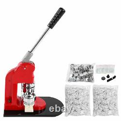 Badge Maker Machine Equipment with 500 Buttons 44mm Set Red Aluminum Frame Punch