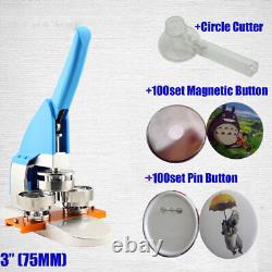 Badge Maker and Circle Paper Cutter with Pin Buttons Fridge Magnet Button(75MM)