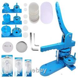 Blue DIY Pin Button Maker Machine with 300pcs Button Parts