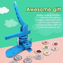 Blue DIY Pin Button Maker Machine with 300pcs Button Parts