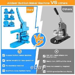 Blue DIY Pin Button Maker Machine with 300pcs Button Parts