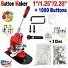 Button Maker 1 1.25 2.28, Badge Punch Press Machine +1000 Part + Circle Cutter
