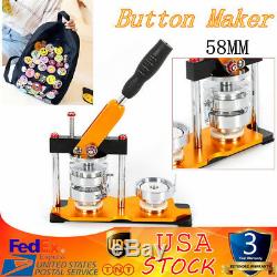 Button Maker Badge Press Machine for 58mm Button Badge+100 Making Supplies Mold