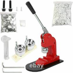 Button Maker Badge Punch Press Machine 1/2.5cm with 1000 Parts + Circle Cutter