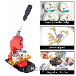 Button Maker DIY Badge Punch Press Machine+100pcs components buttons 37/58mm US