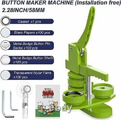 Button Maker Installation Free Badge Machine 58mm(2.25in) DIY 58mm, 2¼ inch