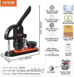 Button Maker Machine, 2.28 inch/58mm Pin Maker with 100pcs Button Parts +800 pcs