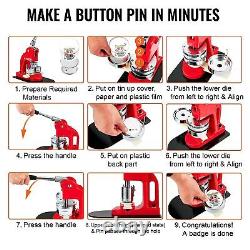 Button Maker Machine, 32 Mm (1.25 Inch) Badge Punch Press Kit, Children Diy Gi