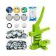 Button Maker Machine 75mm, 3-inch Green Badge Pin Press Button Making Kit Wit