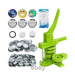 Button Maker Machine 75mm, 3-inch Green Badge Pin Press Button Making Kit wit