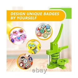 Button Maker Machine 75mm, 3-inch Green Badge Pin Press Button Making Kit wit