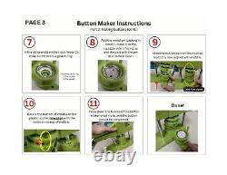 Button Maker Machine 75mm, 3-inch Green Badge Pin Press Button Making Kit wit