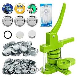 Button Maker Machine 75mm 3-inch Green Badge Pin Press Button Making Kit with