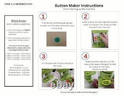 Button Maker Machine 75mm 3-inch Green Badge Pin Press Button Making Kit with