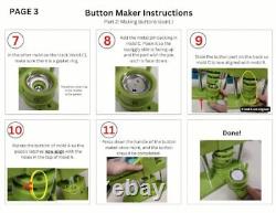 Button Maker Machine 75mm 3-inch Green Badge Pin Press Button Making Kit with