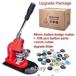 Button Maker Machine Button Badge Maker 2-1/4 Inch 58Mm With 500 Pcs Button Pa