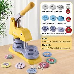 Button Maker Machine Kit 300 Sets Making Supplies Multiple Sizes 1 1.25 2.25