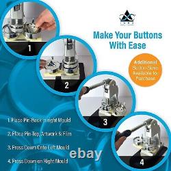 Button Maker Machine Kit 58mm (2 ¼ inch) All Pieces for 500 Metal Badge Button