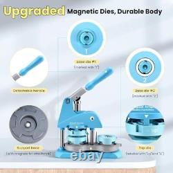 Button Maker Machine Multiple Sizes, 1''/1.25''/2.25'' Button Press Light Blue