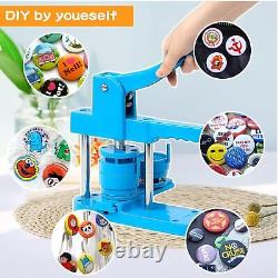 Button Maker Machine Multiple Sizes, 1+1.25+2.25 Inch 3-in-1 Pin Button Press