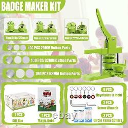 Button Maker Machine Multiple Sizes 1+1.25+2.25 Inch, Diy Button Badge Maker B