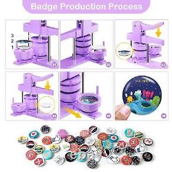 Button Maker Machine Multiple Sizes, 1+1.25+2.25 Inch Diy Pin Button Press Mac