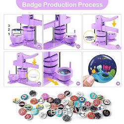 Button Maker Machine Multiple Sizes 1''+1.25''+2.25'' Pin Button Press Machin