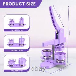 Button Maker Machine Multiple Sizes 1+1.25+2.25 inch DIY Pin Press 300pcs Button