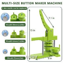 Button Maker Machine Multiple Sizes 1+1.25+2.25in Button Pin Maker Machine Ki