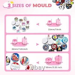 Button Maker Machine Multiple Sizes, 25mm+32mm+58mm Pin 25mm, 32mm, 58mm Pink