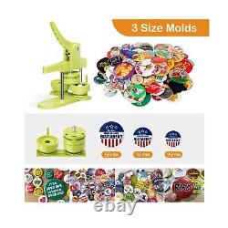 Button Maker Machine Multiple Sizes 330 Sets, Pin Maker 1''+1.25''+2.25'' But