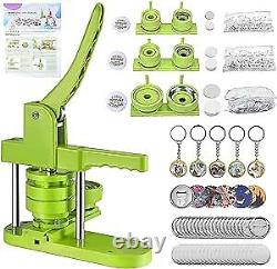 Button Maker Machine Multiple Sizes 330 Sets, Pin Maker 1+1.25+2.25 inch Green