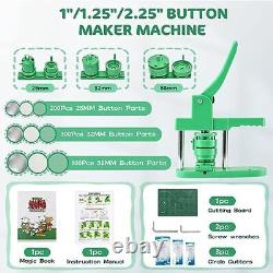 Button Maker Machine Multiple Sizes 600PCS Aiment 1+1.25+2.25 Inch Badge Pin