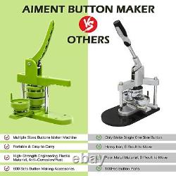 Button Maker Machine Multiple Sizes 600Pcs, Photo Pin Badge Maker 1+1.25+2.25
