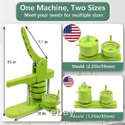 Button Maker Machine Multiple-Sizes Pin Maker Machine 1.25 Inch+2.25 Inch, Int