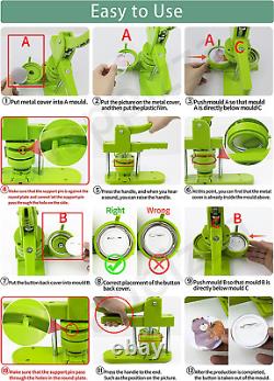 Button Maker Machine Multiple-Sizes Pin Maker Machine 1.25 Inch+2.25 Inch, Int