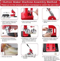 Button Maker Machine Set, Multiple Sizes Button Maker Machine 58+75mm, Push Pull