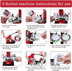 Button Maker Machine Set, Multiple Sizes Button Maker Machine 58+75mm, Push Pull