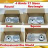 Button Maker Round Oval Square Rectangle 17 Die Moulds Badge Machine