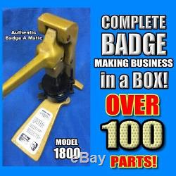 Complete Badge A Minit Matic Minute 2 1/4 button badge maker over $400 retail