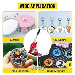 DIY Button Pin Brooches Badge Maker Machine with 500Pcs Circle Manufacture Button