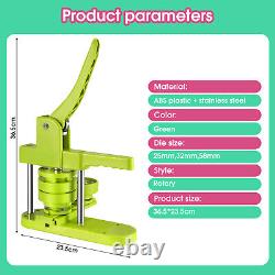 DIY Pin Button Maker Machine 25mm/32mm/58mm Badge Punch Press with Button Parts