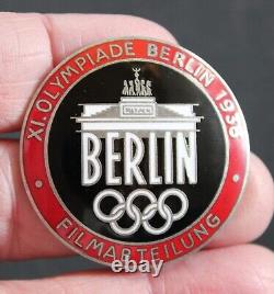 German Pre-WWII 1936 Berlin Summer Olympics Film Maker Badges