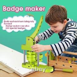 Green DIY Pin Button Maker Machine with 300pcs Button Parts