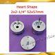 Heart Shape 53x57.5mm Interchangeable Die Mould For Badge Button Maker Hot Sale