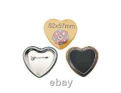 Heart Shape Button Maker Badge Making Machine + Paper Cutter +1000pcs Supplies