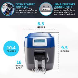 ID Maker Card Edge 2 Sided Printer Machine & Supply Kit for Badge Printing Pri