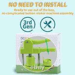 Instant Start Button Maker Machine No Assembly 1.25 inch Badge Press Kit