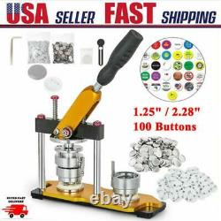 Manual Badge Maker Rotate 1.25/2.28 Die Mould Aluminum Alloy with 100 Buttons US